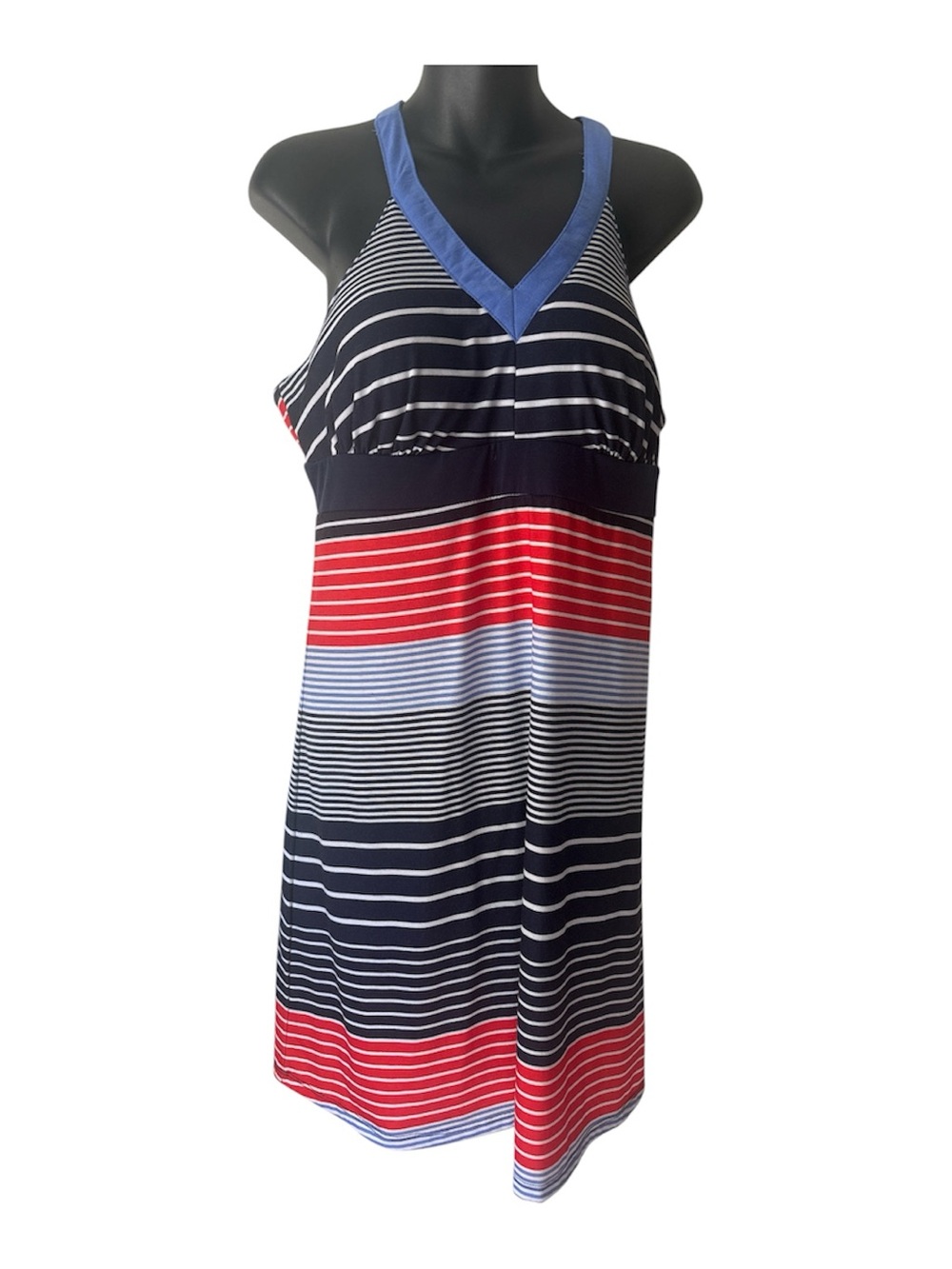ZeroXposur Celeste Striped Racerback Athletic Wear Dress Size L